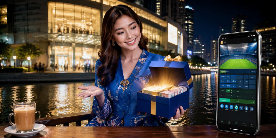 A female player from Kuala Lumpur enjoying ss12 mobile casino while wearing a baju kurung