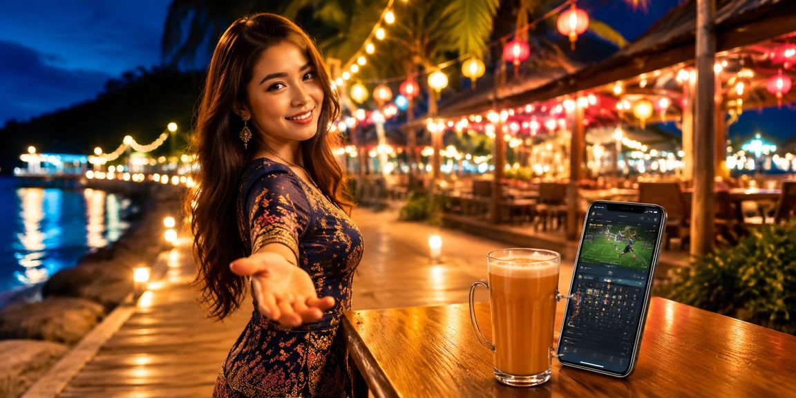 Malaysian player making a football betting deposit in Langkawi using a smartphone